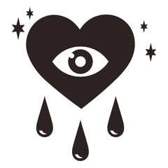 Anti valentines sticker heart blood drops