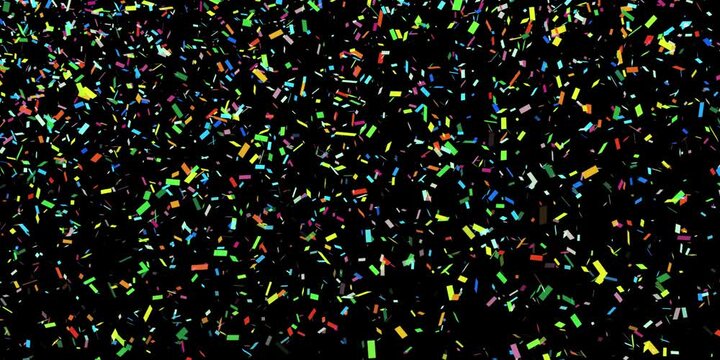 3d Confetti Colorful Particle Glitter on Alpha Screen.