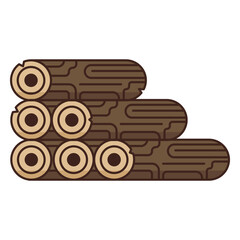 Lumberjack logs stack icon