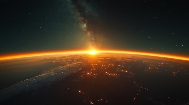 The bright Milky Way above the horizon creates a mesmerising cosmic backdrop for scientific and astronomical projects.