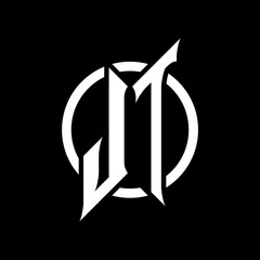 JT Monogram Logo on Black Background