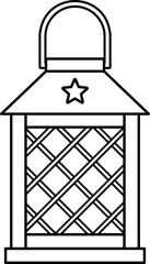 Lantern outline and template vector.
Transparent background. SVG.