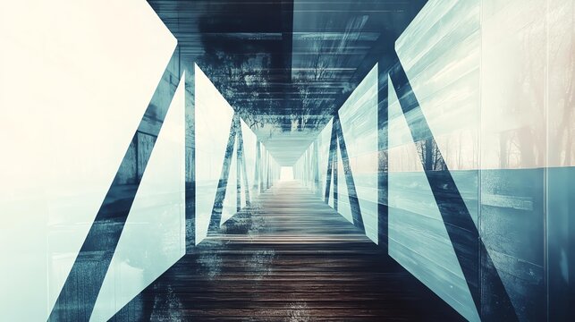 Abstract pathway in futuristic architecture. - Powered by Adobe
