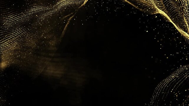 Gold ink in water shooting with high speed camera. Gold glitter background with sparkle shine light confetti. Super Slow Motion at 1000fps. effect.