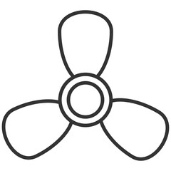 black outline propeller icon