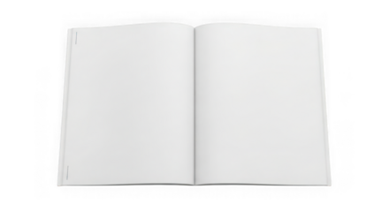 Open blank white book or magazine pages for customizable mockup