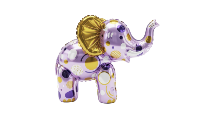 Whimsical Purple Elephant Balloon with Polka Dots - Celebration and Party Decor