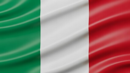 Obraz premium Waving italian flag background with green white and red stripes
