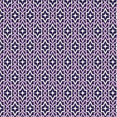 Moroccan Geometric Pattern in Purple and White - Intricate Islamic Lattice Seamless Design
