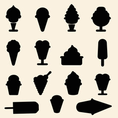 Ice cream icon isolated, summer dessert symbol