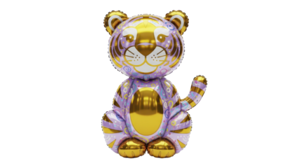 Foil Balloon A Lilac & Gold Tiger Cub Design for Celebratory Occasions