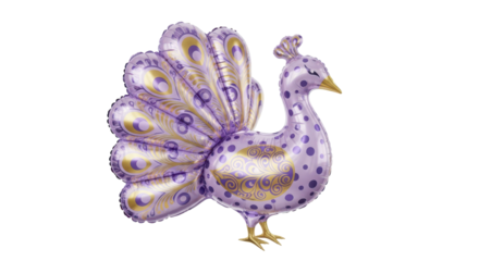 Stunning Peacock Foil Balloon - Elegant Purple and Gold Design for Parties and Decorations