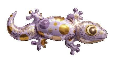 Fototapeta premium Sparkling Lavender and Gold Gecko Balloon - Festive Party Decoration