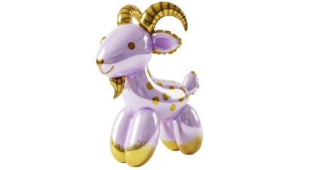 Whimsical Balloon Goat A Playful Zodiac Representation for Celebrations and Festive Occasions