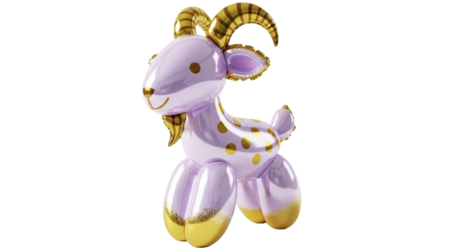 Whimsical Balloon Goat A Playful Zodiac Representation for Celebrations and Festive Occasions