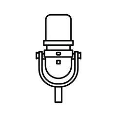 Retro Studio Microphone Line Art Icon