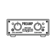Preamp Audio Device Line Icon Vector Illustration