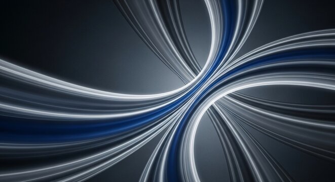 Abstract background with intertwining blue and white glowing lines creating a dynamic and futuristic design.