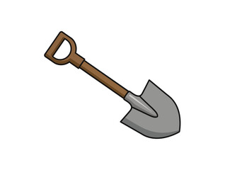 Shovel Icon Illustration A Simple Cartoon Design for Gardening and Construction Projects