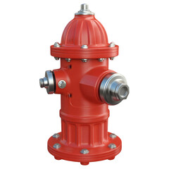 Red fire hydrant isolated on transparent background