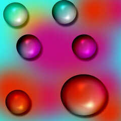 Gradient Spheres on Abstract Blurred Backdrop