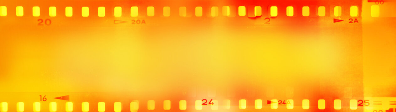 Film negatives orange background
