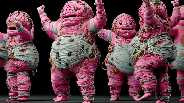 Pink 3D Animated Fantasy Character: Playful and Whimsical Cartoon Figure in Colorful Digital Art Design
