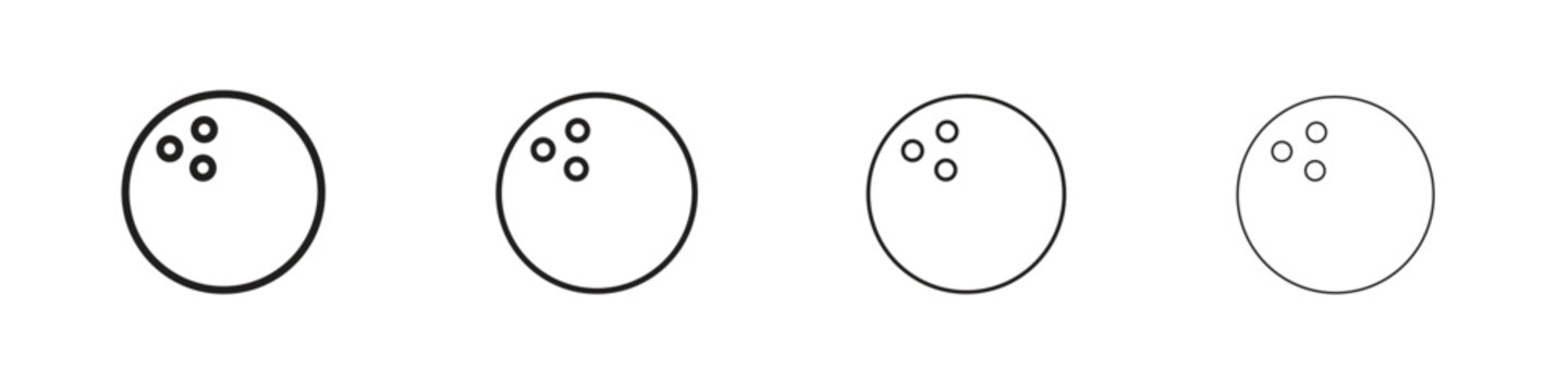 Bowling ball icon, Set vector logo design templates,