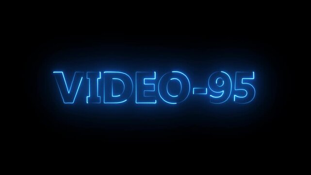 Video-95 neon bright text font colorful 4k video animation. Digital Timer, # video 95 neon text is used as video clip.technology stopwatch Digital countdown number animation.