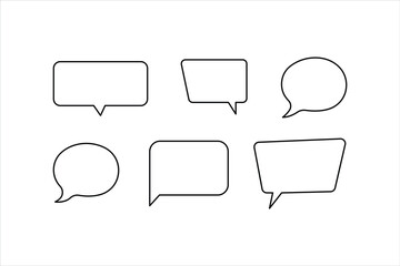 One continuous line art drawing of Speech bubble vector illustration. Communication chat messenger linear vector line symbol. Dialog cloud, chat bubble set concept outline line design