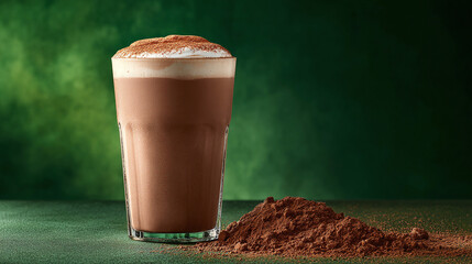 Indulge in the rich allure of chocolate with this delicious beverage, blending creamy delight and cocoa perfection. A sweet treat for any day.