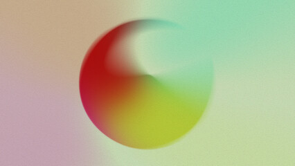A glowing gradient sphere blends red, yellow, green, and cyan hues with soft illumination, creating a vibrant, abstract visual harmony.