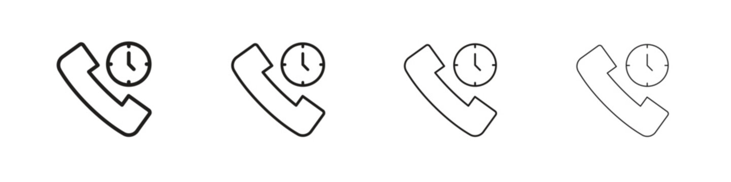 Call duration icon, Set vector logo design templates,