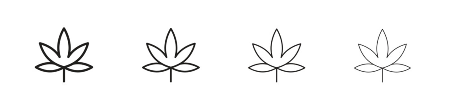 Cannabis icon, Set vector logo design templates,