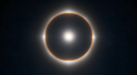 A perfect, circular halo around the moon.