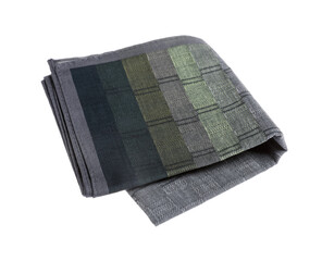 One folded handkerchief isolated on white. Stylish accessory