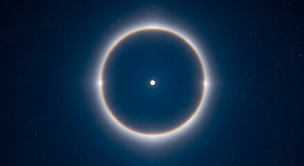 A perfect, circular halo around the moon.