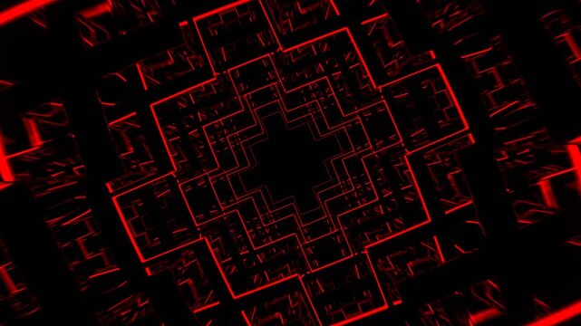 Red Dark Pulsing Tunnel Background VJ Loop in 4K