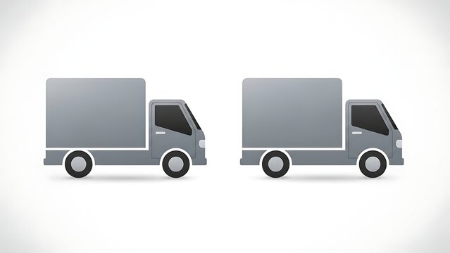 Need a ride? Two modern delivery trucks ready to transport your goods, perfect for logistics, shipping, or moving company branding and advertising campaigns