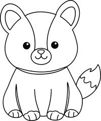 Fototapeta premium Adorable Puppy Illustration with a Simple Clean Style. Ideal for Children Books and Coloring Pages.