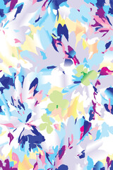 Fototapeta premium Seamless colorful floral pattern. Hand drawn flowers, herbs, leaves, branches, berries, tulip. Simple cute flat vector elements. Design for textile, cover, wallpaper