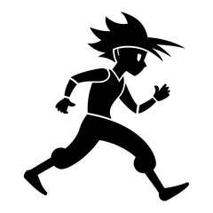 Boy Running Silhouette