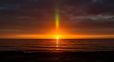 The dramatic green flash (very rare) at sunset.