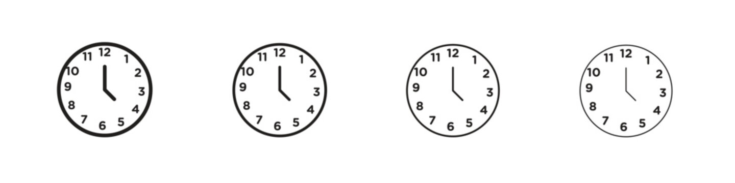 Clock face icon, Set vector logo design templates,