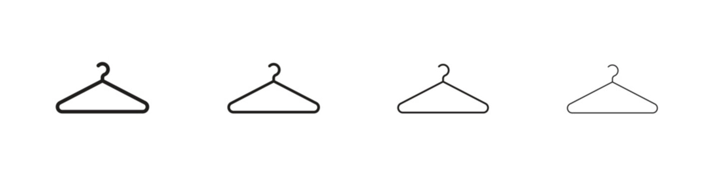 Clothes hanger icon, Set vector logo design templates,