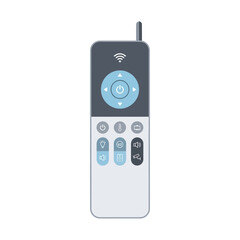 Fototapeta premium Modern Gray and White Remote Control with Blue Accents.