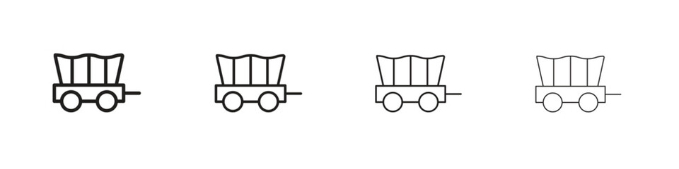 Covered wagon icon, Set vector logo design templates, © Bsbd