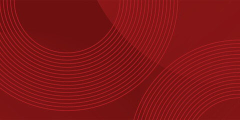 Obraz premium Abstract red background with glowing curve lines. Modern shiny red gradient geometric circle lines pattern. Futuristic concept.