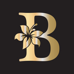 Initial Flower Logo combine with letter B vector template © arafatstock