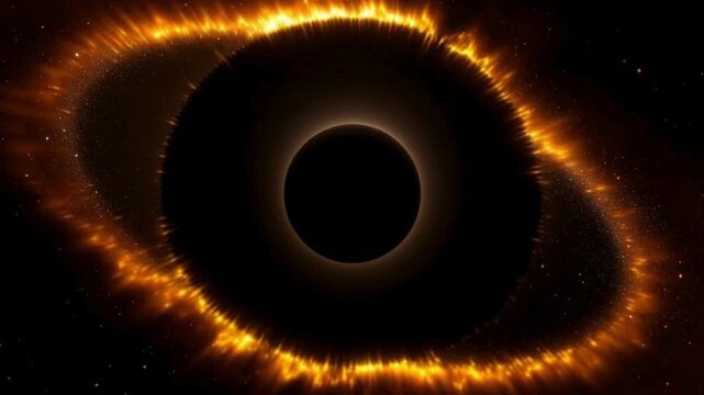 Majestic black hole devouring light and energy a cosmic spectacle in the deep expanse with golden